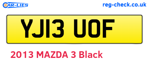 YJ13UOF are the vehicle registration plates.