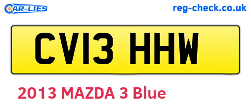 CV13HHW are the vehicle registration plates.