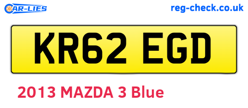 KR62EGD are the vehicle registration plates.