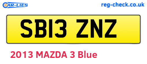 SB13ZNZ are the vehicle registration plates.