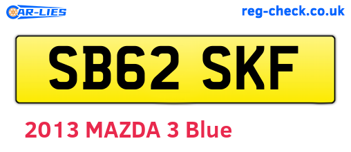 SB62SKF are the vehicle registration plates.