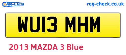 WU13MHM are the vehicle registration plates.