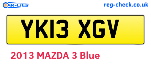 YK13XGV are the vehicle registration plates.