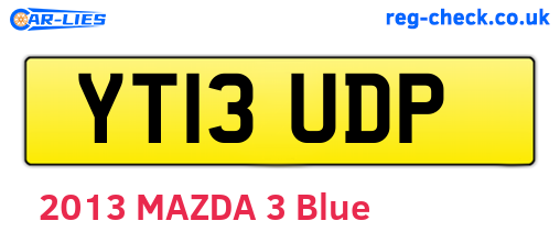 YT13UDP are the vehicle registration plates.