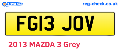 FG13JOV are the vehicle registration plates.
