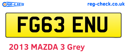 FG63ENU are the vehicle registration plates.
