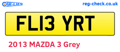 FL13YRT are the vehicle registration plates.