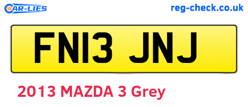 FN13JNJ are the vehicle registration plates.