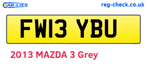 FW13YBU are the vehicle registration plates.