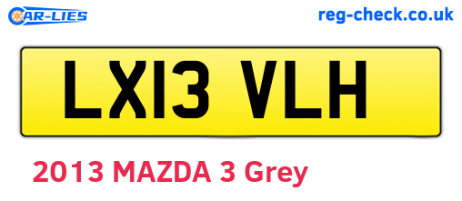 LX13VLH are the vehicle registration plates.