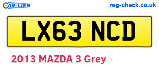 LX63NCD are the vehicle registration plates.