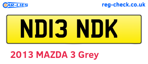 ND13NDK are the vehicle registration plates.