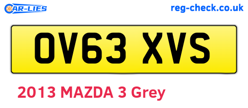 OV63XVS are the vehicle registration plates.