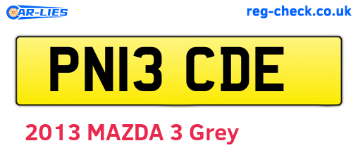 PN13CDE are the vehicle registration plates.