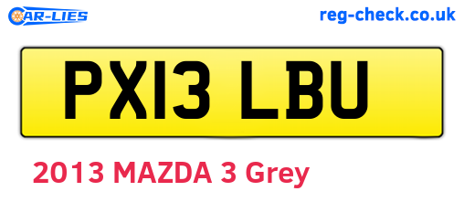 PX13LBU are the vehicle registration plates.