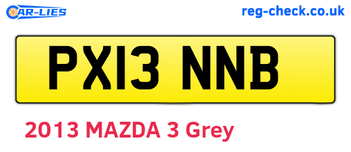 PX13NNB are the vehicle registration plates.