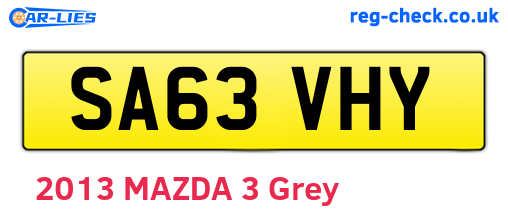 SA63VHY are the vehicle registration plates.