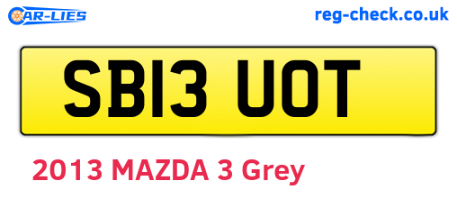 SB13UOT are the vehicle registration plates.