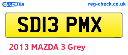 SD13PMX are the vehicle registration plates.