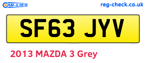 SF63JYV are the vehicle registration plates.