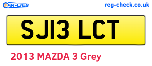 SJ13LCT are the vehicle registration plates.