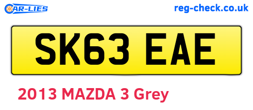 SK63EAE are the vehicle registration plates.
