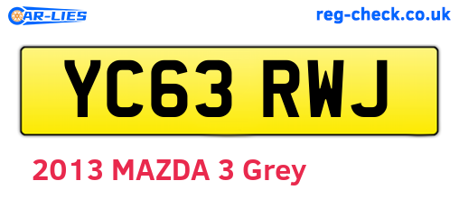 YC63RWJ are the vehicle registration plates.