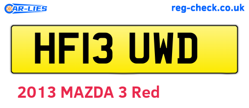 HF13UWD are the vehicle registration plates.