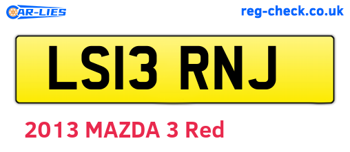 LS13RNJ are the vehicle registration plates.
