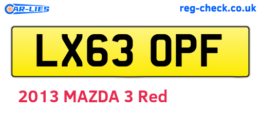 LX63OPF are the vehicle registration plates.