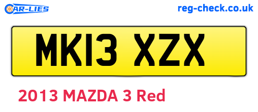 MK13XZX are the vehicle registration plates.