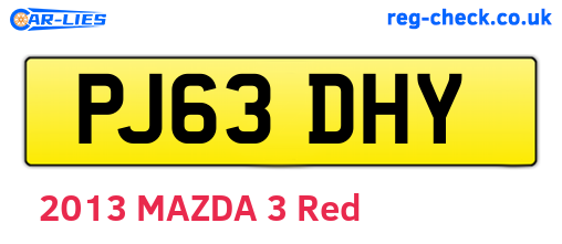 PJ63DHY are the vehicle registration plates.
