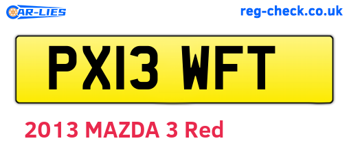 PX13WFT are the vehicle registration plates.