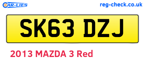 SK63DZJ are the vehicle registration plates.