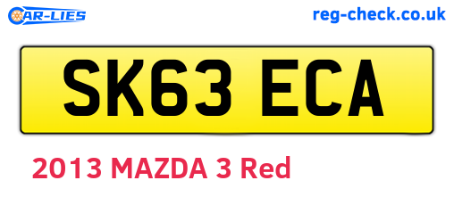 SK63ECA are the vehicle registration plates.