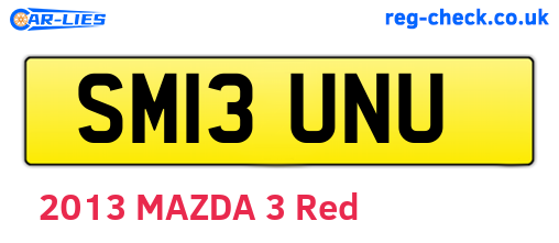 SM13UNU are the vehicle registration plates.