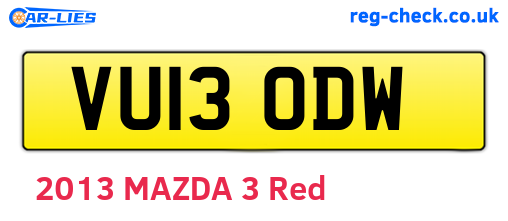 VU13ODW are the vehicle registration plates.