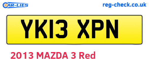 YK13XPN are the vehicle registration plates.