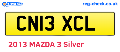 CN13XCL are the vehicle registration plates.