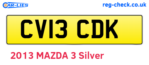 CV13CDK are the vehicle registration plates.
