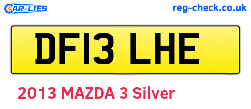 DF13LHE are the vehicle registration plates.