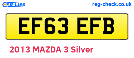 EF63EFB are the vehicle registration plates.