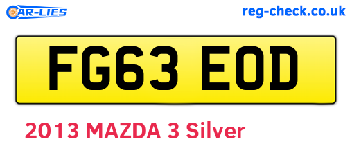 FG63EOD are the vehicle registration plates.