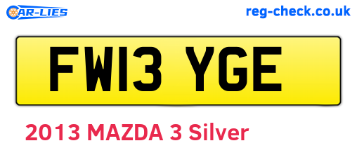 FW13YGE are the vehicle registration plates.