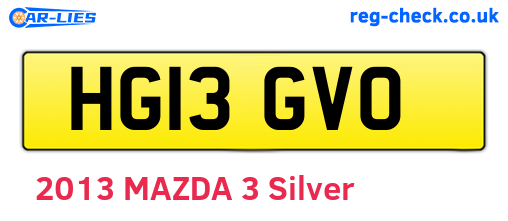 HG13GVO are the vehicle registration plates.