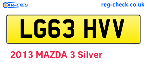 LG63HVV are the vehicle registration plates.