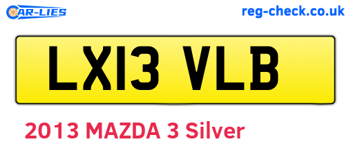 LX13VLB are the vehicle registration plates.