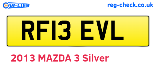 RF13EVL are the vehicle registration plates.