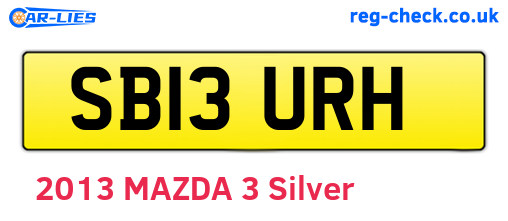 SB13URH are the vehicle registration plates.