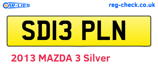SD13PLN are the vehicle registration plates.